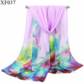 Schöner Druck moslemischer Farbenart-Frauendruck Blumen Chiffon- Polyester-Hijabschal